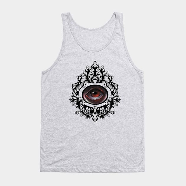 Pop Surrealism Baroque Eye Study Black Frame Tank Top by ckrickett